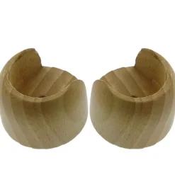 New 2 supporti parete/parete per bastone ø28mm - colore naturale. Tessile D'Arredo