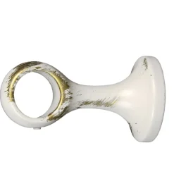 Clearance 1 supporto avorio oro monoblocco fisso chiuso per tubo tende diametro 20 mm Tessile D'Arredo