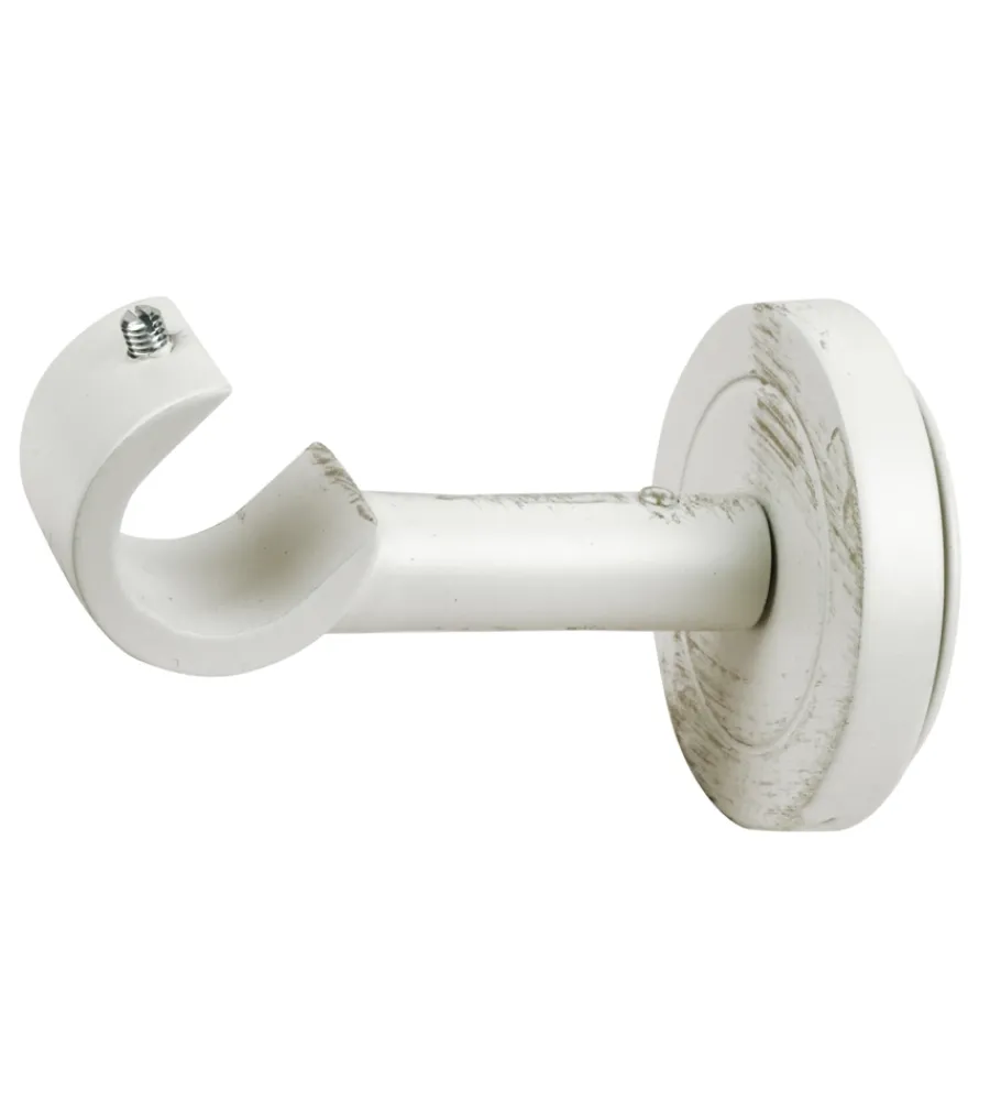 Tessile D'Arredo|1 supporto avorio oro monoblocco fisso aperto per tubo diametro 20 mm
