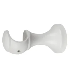 Tessile D'Arredo- 1 supporto monoblocco aperto da 8 cm per bastone legno diametro 28 mm - bianco