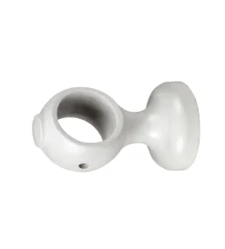 1 supporto monoblocco aperto da 5 cm per bastone legno diametro 28 mm - bianco Tessile D'Arredo