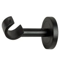 Tessile D'Arredo|1 supporto nero monoblocco fisso aperto per tubo tende diametro 20 mm