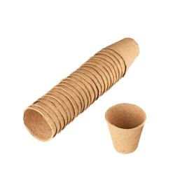 Coltivazione E Cura- 24 vasetti biodegradabili, rotondi, 6 cm