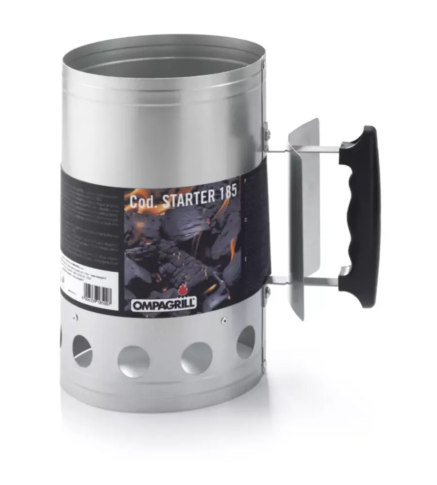 Barbecue-Ompagrill Accenditore di carbonella "starter 185" in acciaio 17x27 cm
