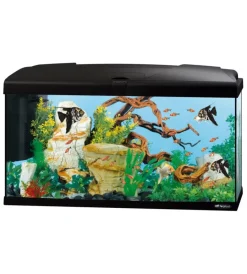 Acquariologia-Ferplast Acquario capri 80 nero con led - 80 x 31.5 x h 46.5 cm, 100 l -