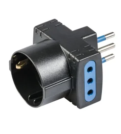 Multiprese Ed Adattatori-Poly Pool Adattatore multiplo spina e 2 prese 10 a e 1 presa standard tedesco, colore nero