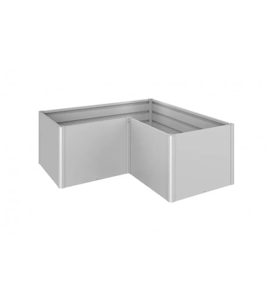Biohort Coltivazione E Cura|Aiuola rialzata da esterno argento metallizzato, misura l2x1 -