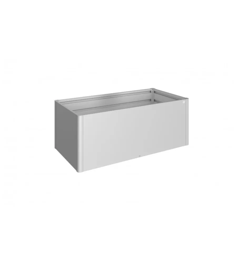 Biohort Coltivazione E Cura|Aiuola rialzata da esterno argento metallizzato, misura 2x1 -