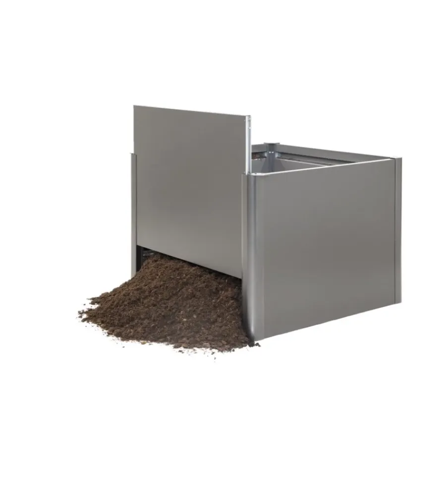 Coltivazione E Cura-Biohort Aiuola rialzata 1x1 grigio quarzo metallizzato - . 68005