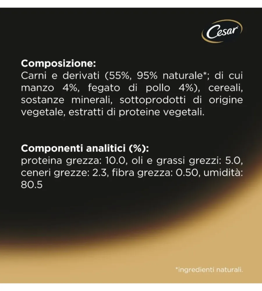 Best Alimento umido cane cesar "ricette classiche" con manzo e pollo 150 gr Alimenti Umido Cane