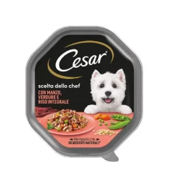 Outlet Alimento umido cani cesar "scelta dello chef" con manzo, riso e verdure 150 gr Alimenti Umido Cane
