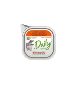 Alimenti Umido Cane-Almo Nature Alimento umido per cani "daily" con vitello e carote 100 gr