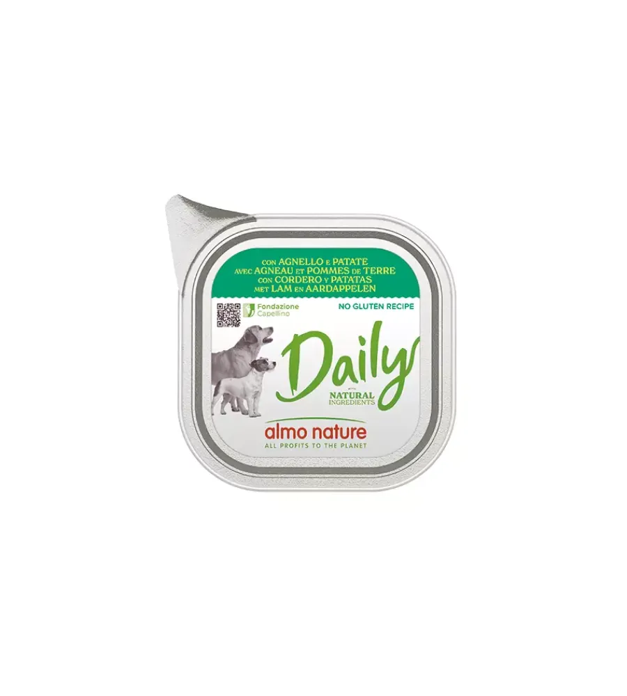 Almo Nature Alimenti Umido Cane|Alimento umido per cani "daily" con agnello e patate 300 gr
