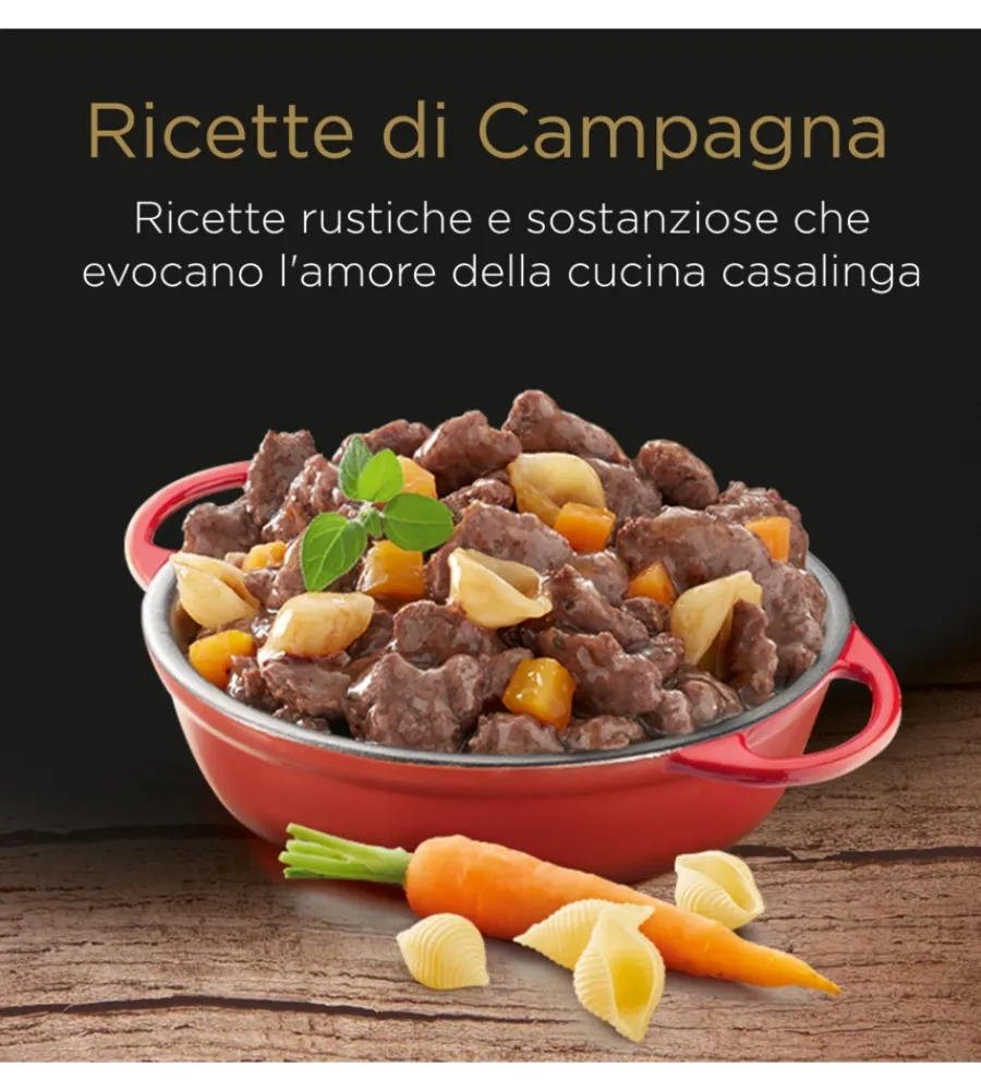 Alimenti Umido Cane|Alimento umido per cani cesar "ricette di campagna" con manzo succoso, carote e prezzemolo 150 gr
