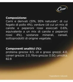 Alimenti Umido Cane|Alimento umido per cani cesar con pollo e cuore di verdure 150 gr