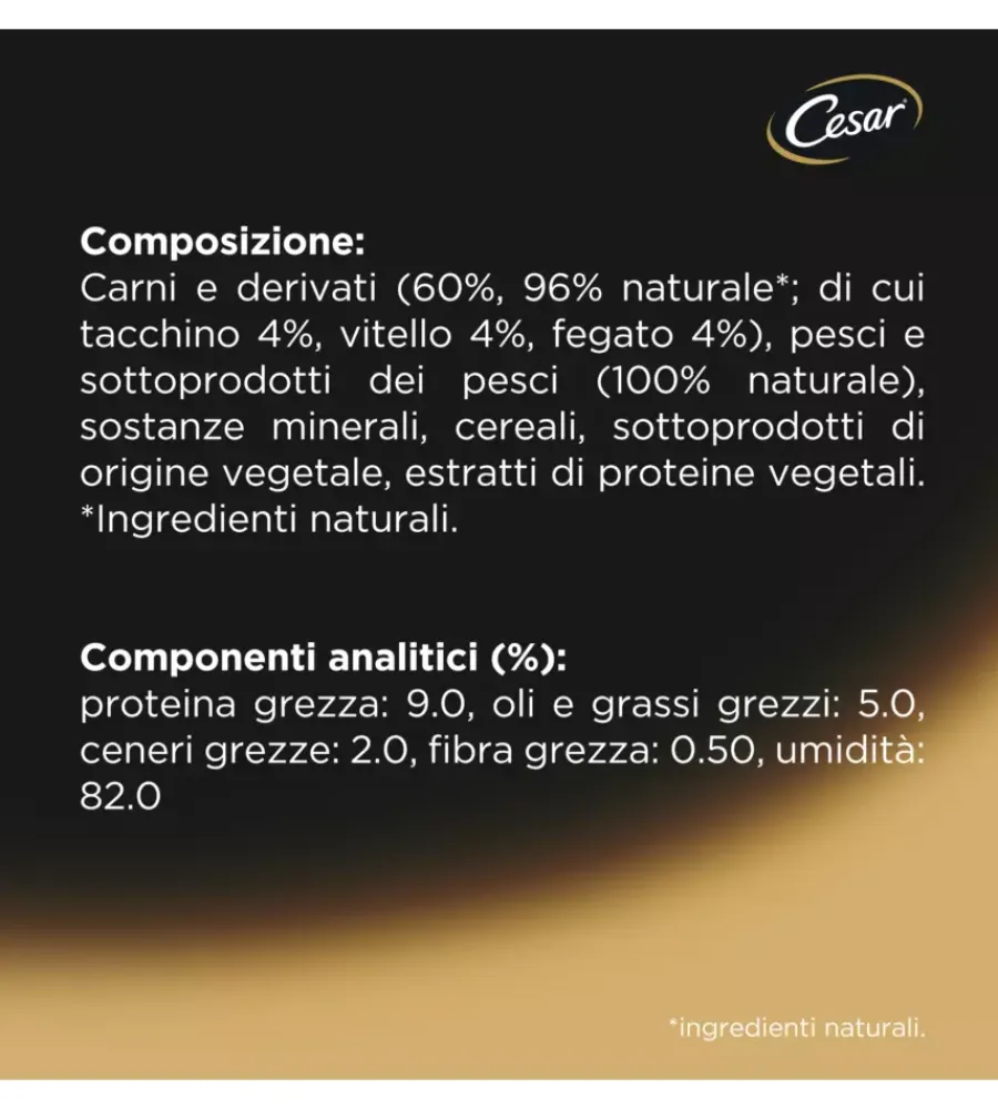 Alimenti Umido Cane- Alimento umido per cani junior cesar con tacchino e vitello 150 gr