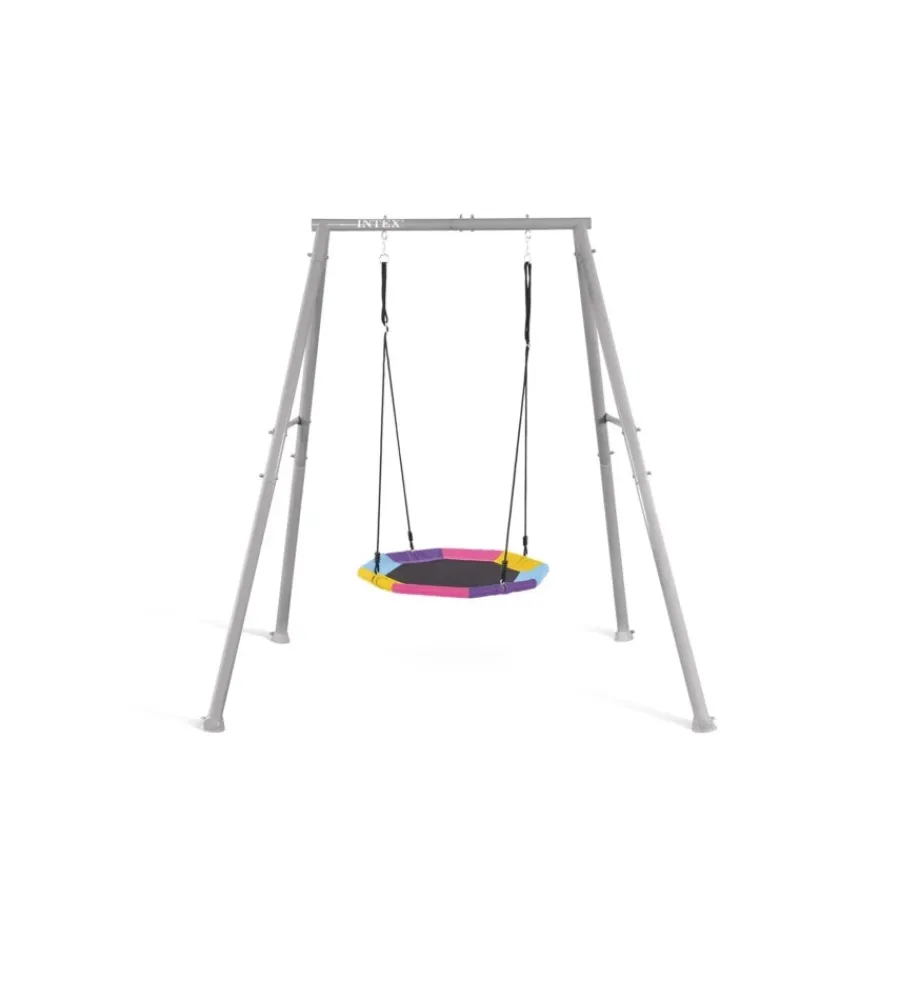 Intex Giochi E Casette Bimbo|Altalena grigio con dondolo a nido ottagonale 201x235x200 cm - cod. 44112