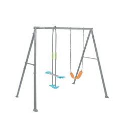 New Altalena grigio con set di gioco a 2 funzioni 249x249x203 cm - cod. 44122 Giochi E Casette Bimbo