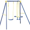 Giochi E Casette Bimbo- Altalena per bambini con cavalluccio essenza "3 misura" in acciaio e plastica colore blu, 187x142x182 cm
