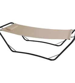 Mobili Da Giardino E Accessori- Amaca da esterno essenza "java" in acciaio e pvc colore beige 210x80x65 cm