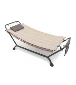 New Amaca prendisole "bali" colore beige con struttura in metallo Mobili Da Giardino E Accessori