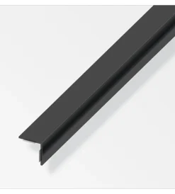 Ferramenta Per Mobili E Infissi-Alfer aluminium Angolare autoadesivo 20x20 pvc nero lucido - 1 metro.