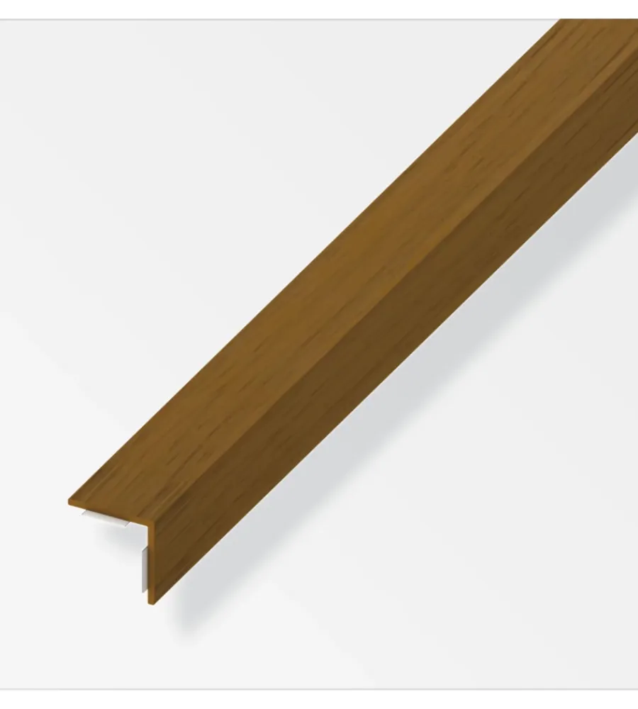 Ferramenta Per Mobili E Infissi-Alfer aluminium Angolare autoadesivo 20x20 pvc rovere - 1 metro.