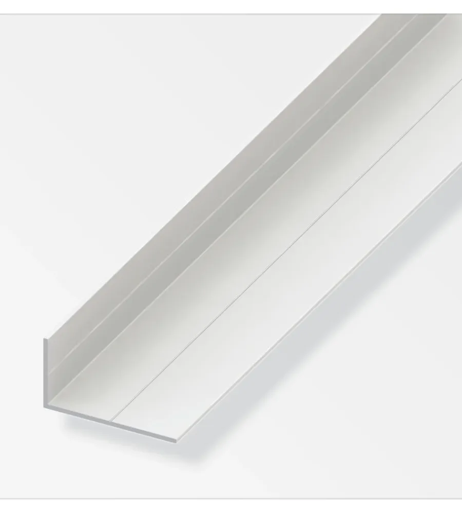 Ferramenta Per Mobili E Infissi-Alfer aluminium Angolare lati disuguali 35.5x65.6 pvc bianco - 1 metro.