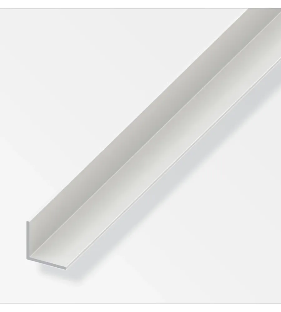 Ferramenta Per Mobili E Infissi-Alfer aluminium Angolare pvc bianco 20x20x1 - 1 metro.