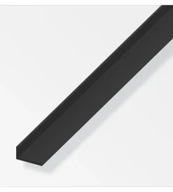 Ferramenta Per Mobili E Infissi-Alfer aluminium Angolare pvc nero 20x10x1 - 1 metro.