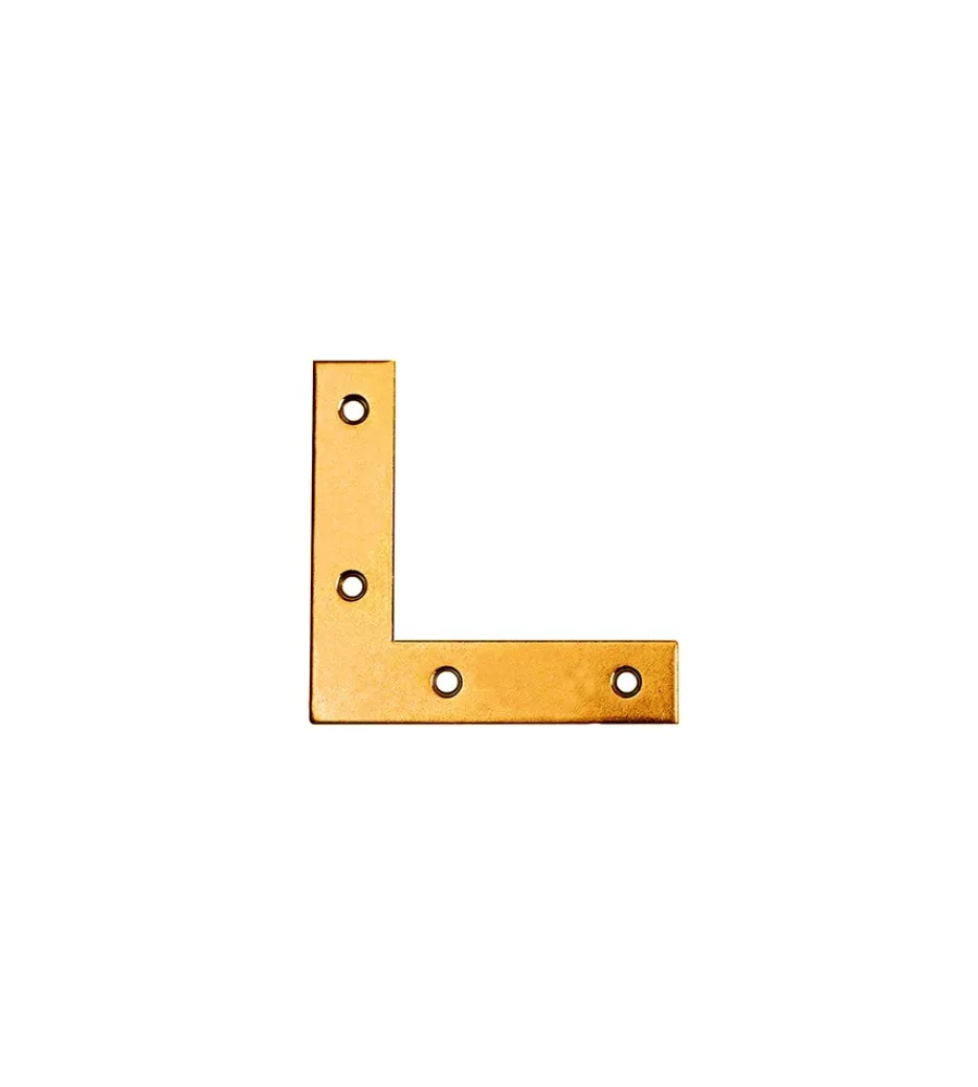 Ferramenta Per Mobili E Infissi- Angoli di rinforzo in acciaio zincato giallo 40 x 40 mm. 4 pz.