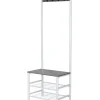 Discount Appendiabiti con 3 ripiani in metallo bianco e cemento, 60x40x175 cm Decorazione Ambienti