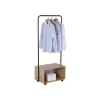 Hot Appendiabiti in legno e metallo con vano e ruote, 64,5x40x152 cm Mobili Da Ingresso