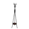 Decorazione Ambienti-BellaHome Appendiabiti in metallo con piano portaoggetti in mdf 35x35x180 cm