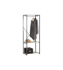 Mobili Da Ingresso|Appendiabiti in metallo bianco e grigio, 60x40x167 cm