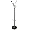 BellaHome Decorazione Ambienti|Appendiabiti in metallo con pomelli neri e base in metallo, 38x38x187 cm
