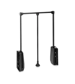 Emuca Armadi|Appendiabiti per armadio acciaio nero, 45-60 cm