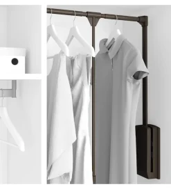 Clearance Appendiabiti saliscendi regolabile moka, 83-115 cm Armadi