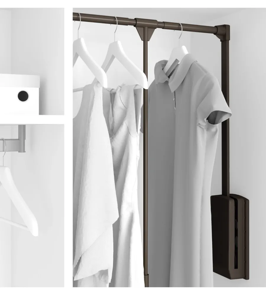 Clearance Appendiabiti saliscendi regolabile moka, 83-115 cm Armadi