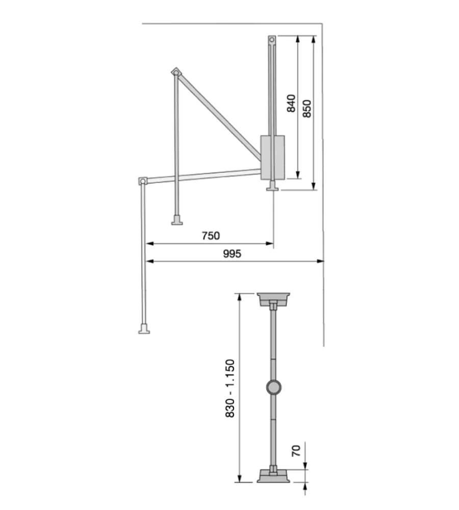 Clearance Appendiabiti saliscendi regolabile moka, 83-115 cm Armadi