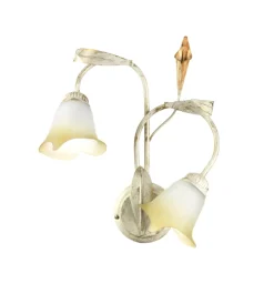Onli Illuminazione Per Interno|Applique 2 luci "lucrezia" in metallo color avorio, e14