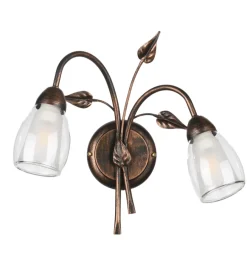 Hot Applique 2 luci "liliana" bronzo e14 Illuminazione Per Interno