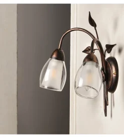 Hot Applique 2 luci "liliana" bronzo e14 Illuminazione Per Interno