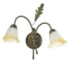 Onli Illuminazione Per Interno|Applique 2 luci "quercia" in ferro e vetro, e14