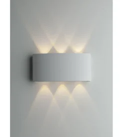 Illuminazione Per Esterno|Applique a led "beetle" in alluminio bianco, 17x8x4 cm