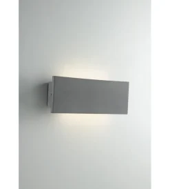 Hot Applique a led biemissione "parker" in cemento grigio, 512lm Illuminazione Per Esterno