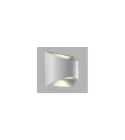 Illuminazione Per Esterno|Applique a led "veyron" in alluminio goffrato bianco, 12,3x13x6,9 cm