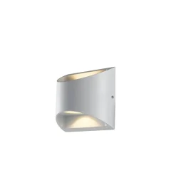 Illuminazione Per Esterno|Applique a led "veyron" in alluminio goffrato bianco, 12,3x13x6,9 cm