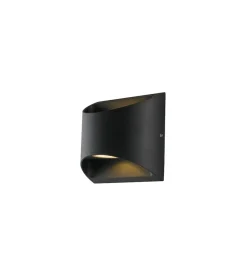Clearance Applique a led "veyron" in alluminio goffrato nero, 12,3x13x6,9 cm Illuminazione Per Esterno