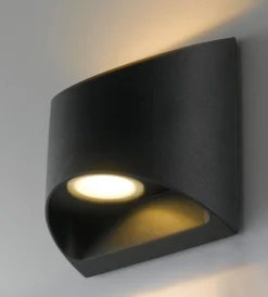 Clearance Applique a led "veyron" in alluminio goffrato nero, 12,3x13x6,9 cm Illuminazione Per Esterno